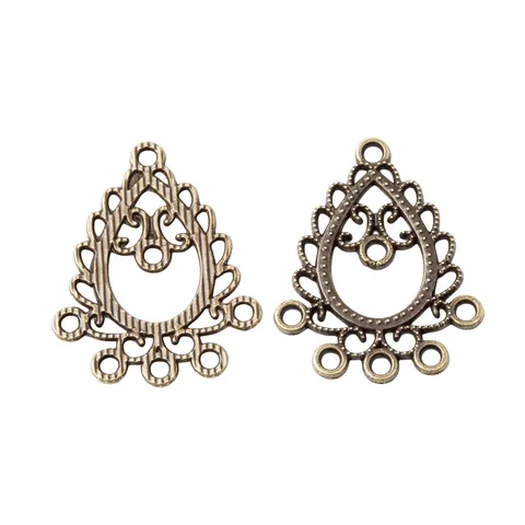 Vintage Alloy Hollow Teardrop Pendant Connector Jewelry Finding Accessory For DIY Earrings Necklace Making Chandelier Component