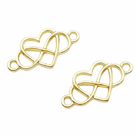 Vintage Alloy Heart Infinity Connector Charms For DIY Bracelet Necklace Jewelry Making Findings Accessories Handcrafted