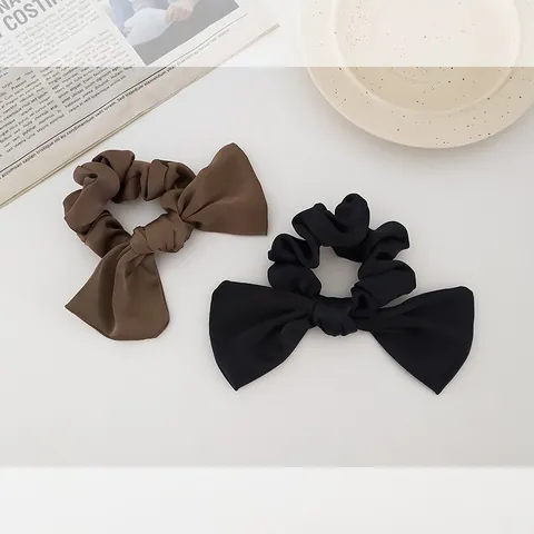 Scrunchie con Fiocco in Satin Opaco Stile Francese Oversize Elegante Elastico per Capelli per Donna Accessori Decorativi per Capelli
