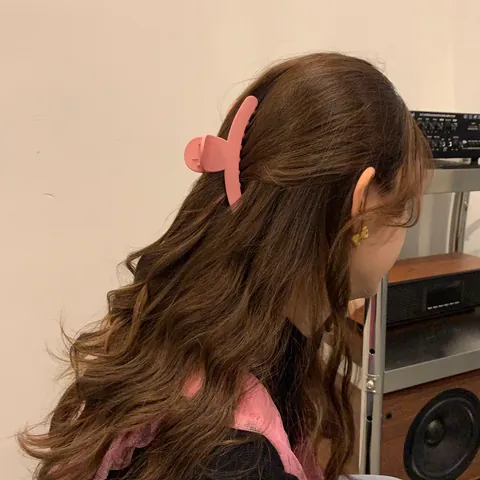 Grote Matte Haarklem Voor Dames Minimalistische Acryl Haarklem Dik Haar Sterke Grip Macaron Kleur Haarstyling Accessoires