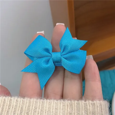 Damen Süße Himmelblaue Ripsband Schleife Haarklammer Niedliche Doppellagige Schleifen Haarnadel Handgefertigte Haar-Accessoires