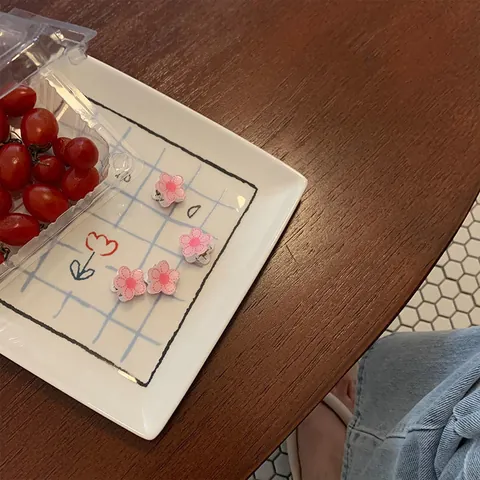 Mini Molletta Per Capelli a Fiore Rosa Dolce Stile Coreano In Acrilico Piccoli Fermagli Per Capelli Donna Ragazze Accessori