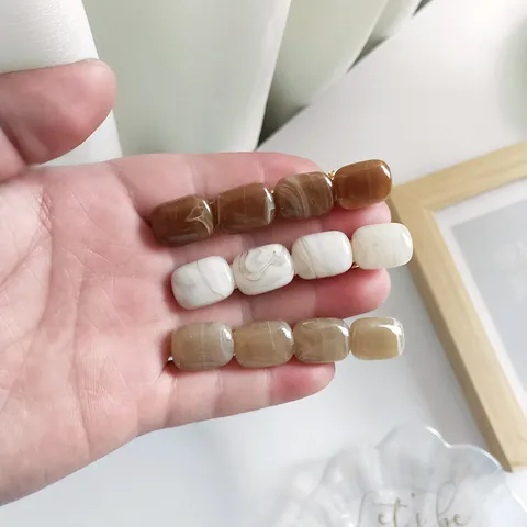 Barrette à Cheveux en Acrylique à Motif de Marbre de Style Coréen pour Femmes Accessoires de Coiffure à Bec de Canard Géométriques Élégants