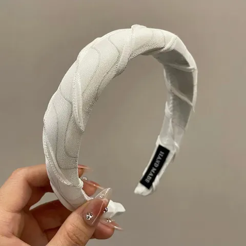 Cerchietto Imbottito in Rete Stile Francese per Donna Glitter Alto Craniale Superiore Fascia per Capelli Torta Accessori per Capelli Fatti a Mano