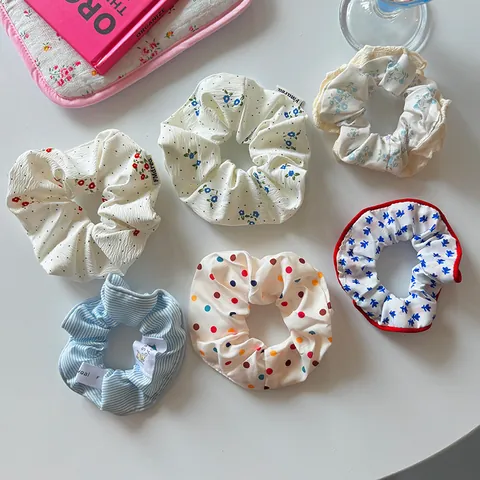 Elastici per Capelli in Tessuto Vintage a Fiori e Pois Stile Foresta Elastici per Capelli per Donna Ragazza Gioielli