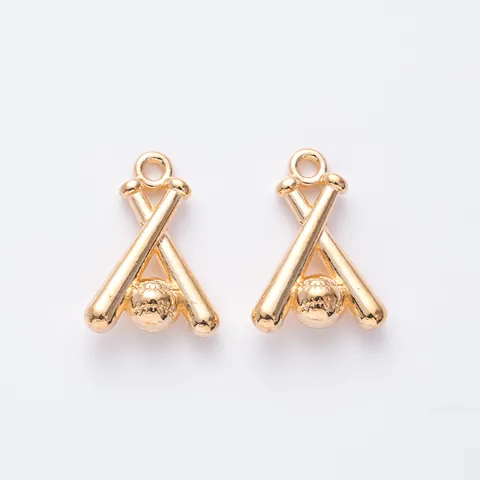 Vintage Alloy Baseball Bat Pendant DIY Jewelry Finding Sports Theme Cross Bat Ball Charms For Necklace Bracelet Making