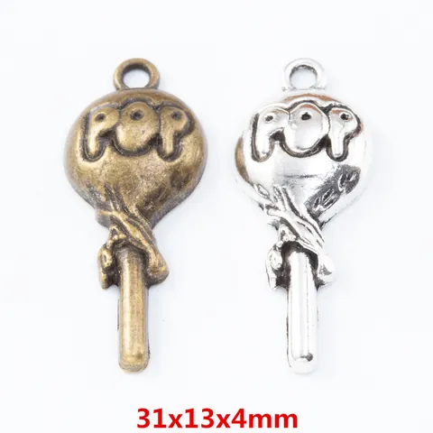 DIY Vintage Alloy Lollipop Pendant POP Candy Charms For Jewelry Making Bracelet Necklace Keychain Craft Accessories