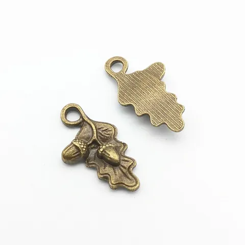 Vintage Alloy Leaf Acorn Pendants For DIY Jewelry Making Antique Bronze Gold Silver Botanical Charms For Necklace Bracelet Crafting