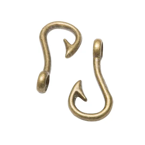 Vintage Alloy Metal Fish Hook Charms Pendants For DIY Jewelry Making Findings Necklace Bracelet Keychain Craft Accessories