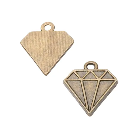 Breloques en Alliage de Zinc Forme Diamant Accessoires de Création de Bijoux Pendentif Géométrique Électroplaqué Style Minimaliste Vintage
