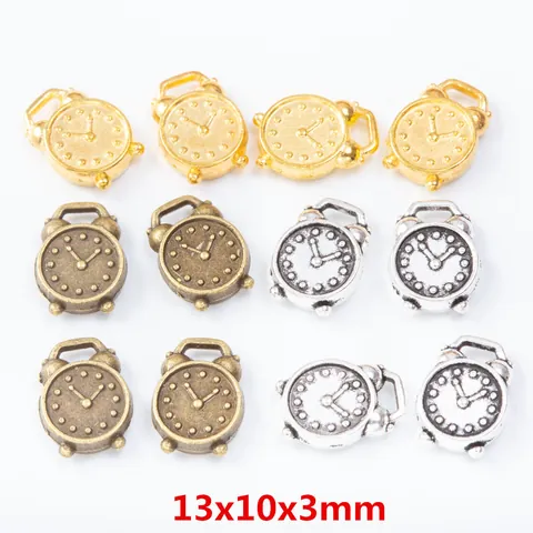 Retro Alarm Clock Charms Alloy Vintage Style Pendants For DIY Jewelry Making Necklaces Bracelets Metal Accessories Crafting Supplies