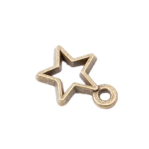 DIY Zinklegering Ster Hanger Holle Vijfpuntige Ster Charms Voor Sieraden Maken Armband Ketting Accessoire Vintage Metalen Ster Hanger