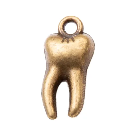 Vintage Alloy Teeth Shape Pendants Molar Charms For DIY Jewelry Making Necklaces Bracelets Accessories Antique Metallic Colors Craft Supplies