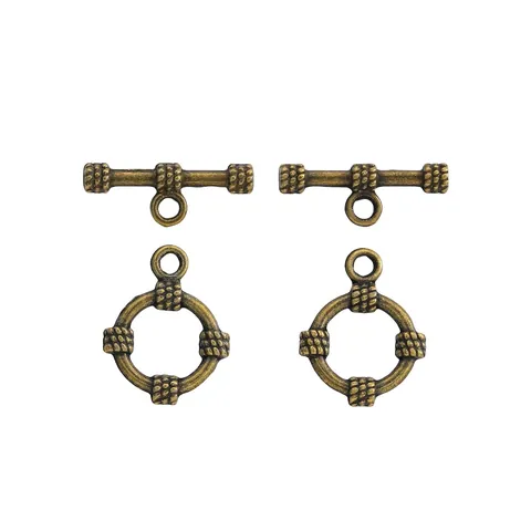 Vintage Legierung Knebelverschluss OT Schnalle Stab Und Ring DIY Schmuck Antik Silber Gold Armband Halskette Verbindungsstück