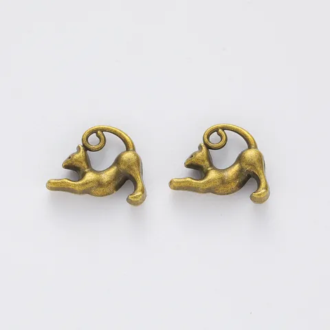 Charmes en Alliage Vintage en Forme de Chat Pour Fabrication de Bijoux DIY Bronze Antique Argent Or KC Or Pendentifs Chaton en Métal Accessoires