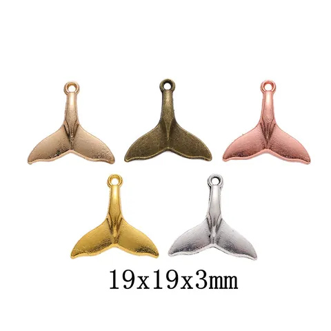 Vintage Legering Walvisstaart Hangers Voor DIY Sieraden Maken Ambachten Ketting Armband Charms Meerkleurige Visstaart Accessoires