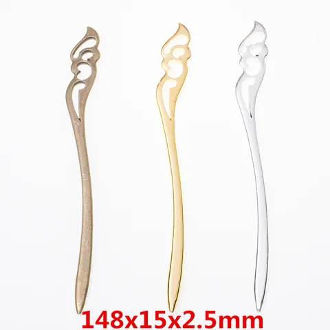 Vintage Alloy Hollow Cloud Pattern Hairpin Bookmark DIY Jewelry Making Finding Antique Bronze Gold Silver Accessories