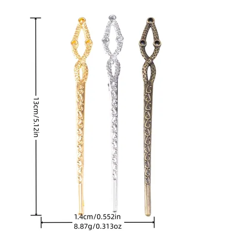 Vintage Zinc Alloy Bookmark Hair Stick DIY Jewelry Making Accessory Filigree Scroll Pattern Gold Silver Antique Bronze Metal Finding
