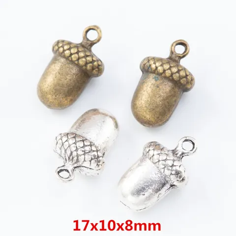 Vintage Alloy Acorn Pinecone Shaped Pendants DIY Jewelry Accessories Retro Bronzed Silver Tone Metal Charms For Necklace Making