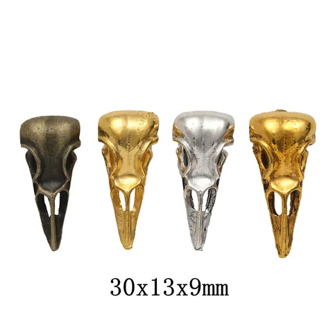 Vintage Alloy Bird Skull Charms For DIY Jewelry Making Gothic Animal Head Pendants Necklace Earrings Crafting Findings