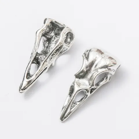 Vintage Alloy Bird Skull Charms For DIY Jewelry Making Gothic Animal Head Pendants Necklace Earrings Crafting Findings