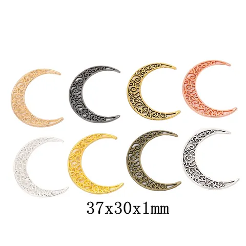 Vintage Alloy Hollow Out Moon Crescent Charms Filigree Filigree Pendants For DIY Jewelry Making Necklaces Earrings Accessories