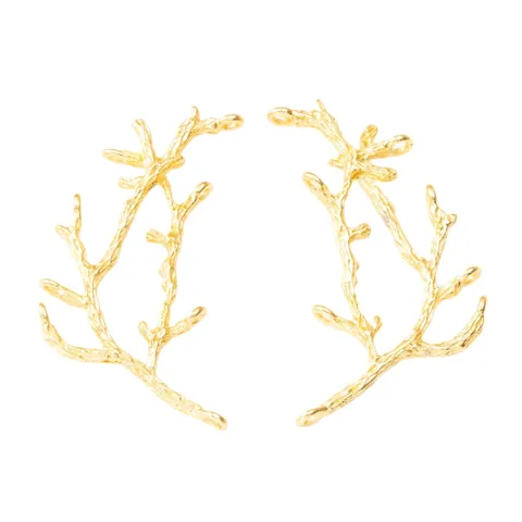 Vintage Zinklegering Tak Blad Hangers Voor DIY Sieraden Maken Kettingen Oorbellen Benodigdheden Botanische Bedels