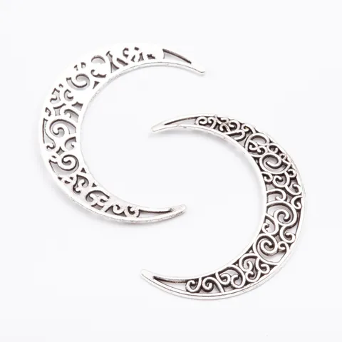 Vintage Alloy Hollow Out Moon Crescent Charms Filigree Filigree Pendants For DIY Jewelry Making Necklaces Earrings Accessories