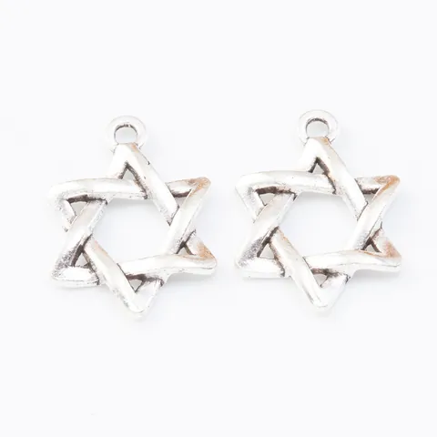 Vintage Zinc Alloy Star Of David Hexagram Pendant Charms For DIY Jewelry Making Necklace Bracelet Accessory Finding