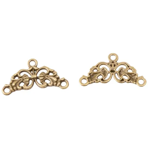 Vintage Alloy Flower Connector Pendants Hollow Baroque Scroll Three Hole DIY Jewelry Making For Necklace Earrings Accessory