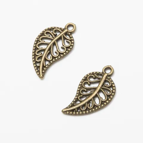 Vintage Alloy Hollow Out Leaf Charms For Jewelry Making DIY Botanical Plant Pendants For Necklaces Earrings Bracelets