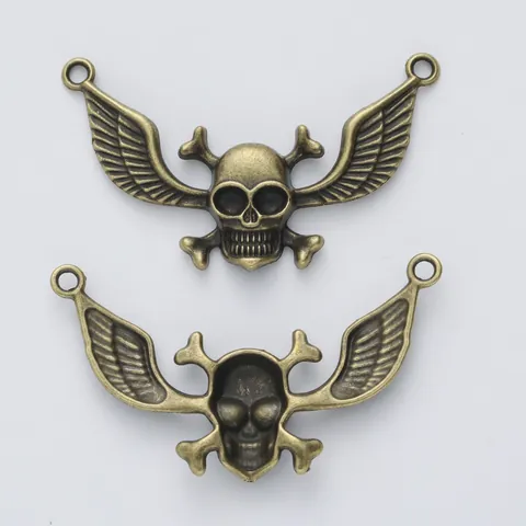 Pendentifs en Alliage de Crâne Gothique Vintage avec Ailes pour DIY Fabrication de Bijoux Accessoires de Style Steampunk