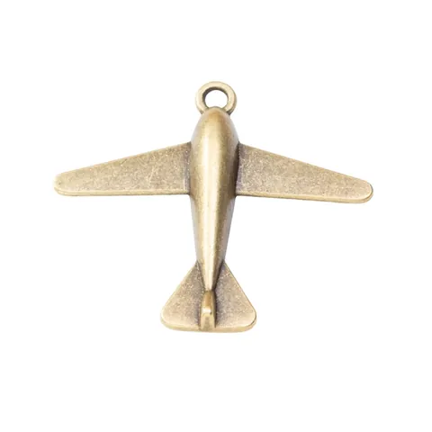 Colgantes de Avión de Aleación Vintage Bronce Antiguo Plata Dijes de Avión para Bricolaje Joyería Collar Llavero Accesorios