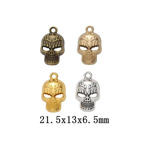 Vintage Gothic Skull Charms Zinc Alloy Metal Pendants For DIY Jewelry Making Necklaces Bracelets Halloween Party Supplies