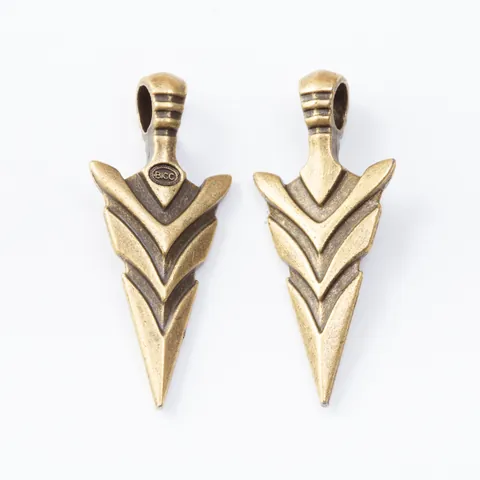 Vintage Alloy Arrow Pendant Feather Texture Tribal Spearhead Charms For DIY Jewelry Making Necklace Accessories Unisex Jewelry