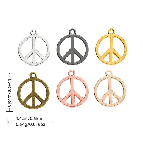 Ciondoli Vintage in Lega Segno della Pace Circolare Pendenti per Creazione Gioielli DIY Accessori Simbolo Metallico Retro per Collane Bracciali