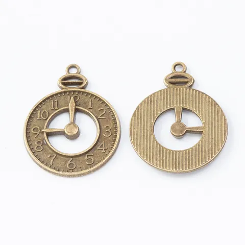 Vintage Zinc Alloy Clock Face Charms For DIY Jewelry Making Retro Watch Dial Pendants For Necklace Crafting Accessories