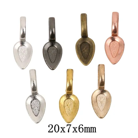 Vintage Alloy Waterdrop Shaped Spade Pendant Bail Connector Findings For DIY Jewelry Making Handmade Necklace Accessories