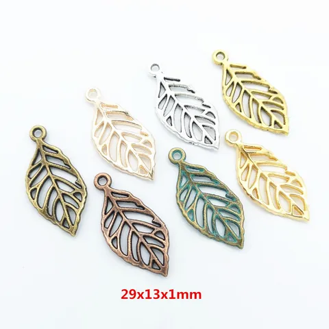 Retro Hohl Zinklegierung Blatt Anhänger Für DIY Schmuckherstellung Halskette Ohrringe Handwerk Blattform Metall Zubehör Charms