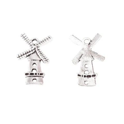 Vintage Alloy Windmill Charms DIY Jewelry Making Pendants Antique Finish Bronze Silver Gold Color Crafting Accessories For Necklaces Bracelets Earring Making