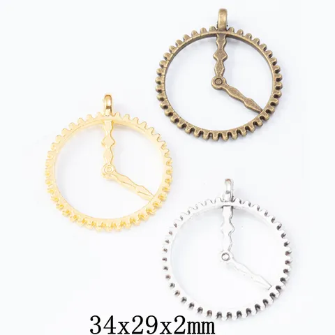 Vintage DIY Alloy Clock Gear Pendant Hollow Out Steampunk Jewelry Findings For Necklace Bracelet Making Accessories