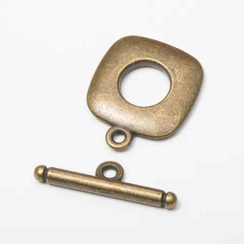 Vintage Zinc Alloy Square Toggle Clasp OT Connector For DIY Jewelry Making Necklace Bracelet Findings Antique Silver Bronze