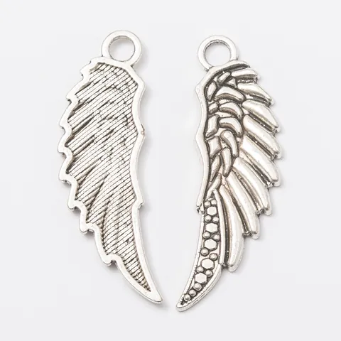 Vintage Alloy Feather Wing Charms DIY Jewelry Making Antique Bronze Silver Gold Plated Pendants For Necklace Earring Craft