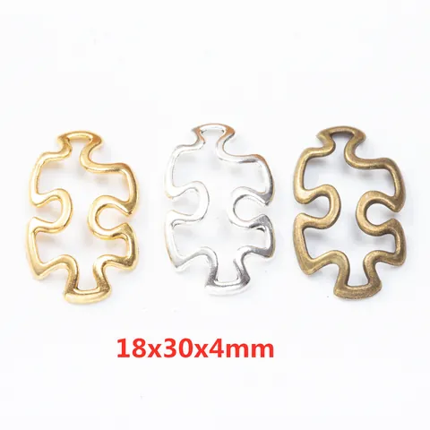 Vintage Alloy Puzzle Piece Connector Charm Hollowed Out Geometric Jewelry Making Accessory Pendants For Bracelet Necklace DIY Handmade Crafts
