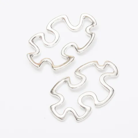 Vintage Alloy Puzzle Piece Connector Charm Hollowed Out Geometric Jewelry Making Accessory Pendants For Bracelet Necklace DIY Handmade Crafts