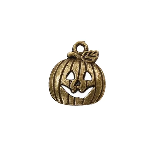 Breloques en Alliage Vintage Citrouille d'Halloween Visage Souriant Pendentifs Jack-O-Lantern Pour la Fabrication de Bijoux DIY Colliers