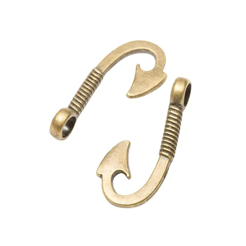 Vintage Alloy Fish Hook Pendants Polynesian Style Distressed Metal Charms For DIY Necklace Keychain Jewelry Making Accessory