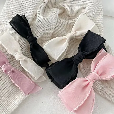 Korean Style Elegant Bow Hair Clip For Women Girls Large Satin Ribbon Butterfly Knot Spring Clip Duckbill Clip Hair Accessories