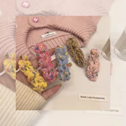 Lot de Barrettes en Fil de Crochet Fait à la Main pour Femmes Filles Points Colorés Épingles à Cheveux Bec de Canard Accessoires de Coiffure Style Coréen