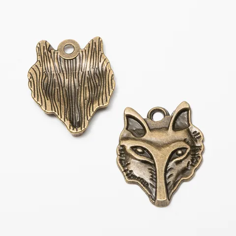 Vintage Zinklegierung Wolfskopf Anhänger DIY Schmuckzubehör Für Halskette Armband Antiksilber Bronze Tier Charm Schmuckherstellung